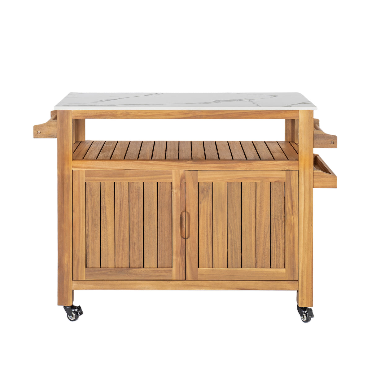Murphy Outdoor Patio Acacia Wood Bar Cart