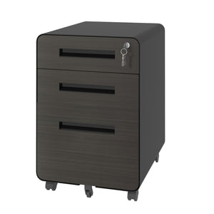 3-Drawer Mobile File Cabinet With Lock, On Casters, Holds A4/Letter Files