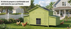 70" Automatic Chicken Coop with Solar-Powered Door