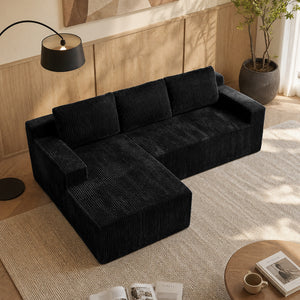Corduroy Modular L Shaped Sectional Sofa