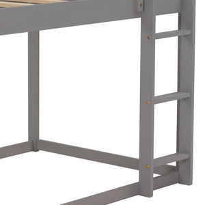 Low Bunk Bed With House Shaped Frame And Ladder