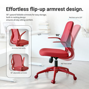 Ergonomic Color Office Chair - 350LBS Capacity, Red