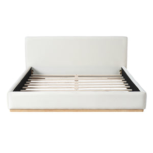 Elegant Upholstered Bed With Solid Wood Frame - Queen