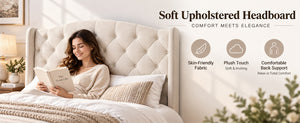 King Size Upholstered Platform Bed Frame