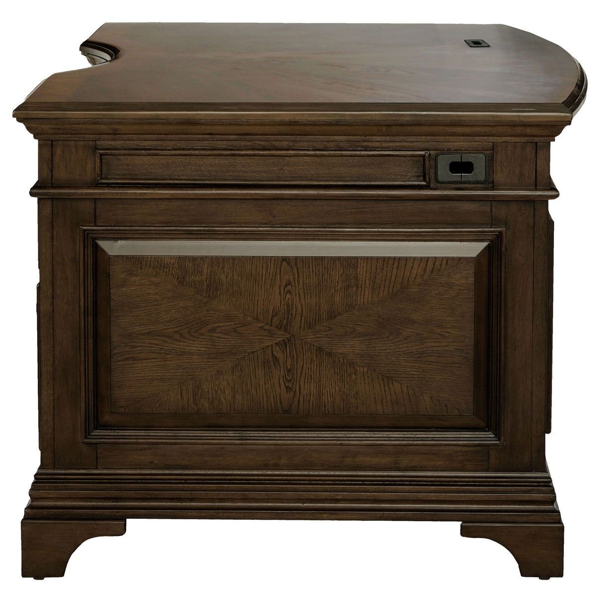 Stigham - 7 Drawer Executive Desk With Lockable File Cabinets - Oak
