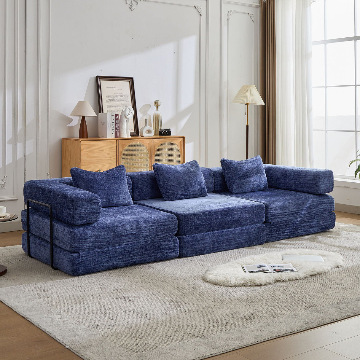 Convertible Floor Sofa Bed, Boneless Modular Sectional Sofa For Living Room