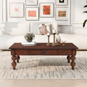 Rectangular Wooden Coffee Table with Storage Drawer