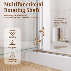 24" W x 72" H Semi-Frameless Circular Pivot Shower Door