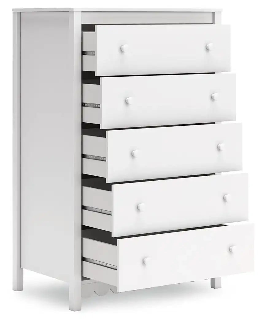 Hallityn - Five Drawer Chest - White - Best Buy Furniture