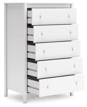 Hallityn - Five Drawer Chest - White - Best Buy Furniture