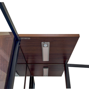 70" Display Cabinet with Glass Doors and Lights, Multi-Tier Storage