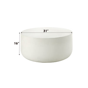 Dustan - Natural Coffee Table - White