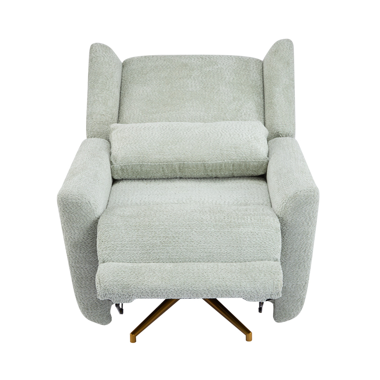 Power Recliner Chair Swivel with Boucle Upholstery and 360° Swivel