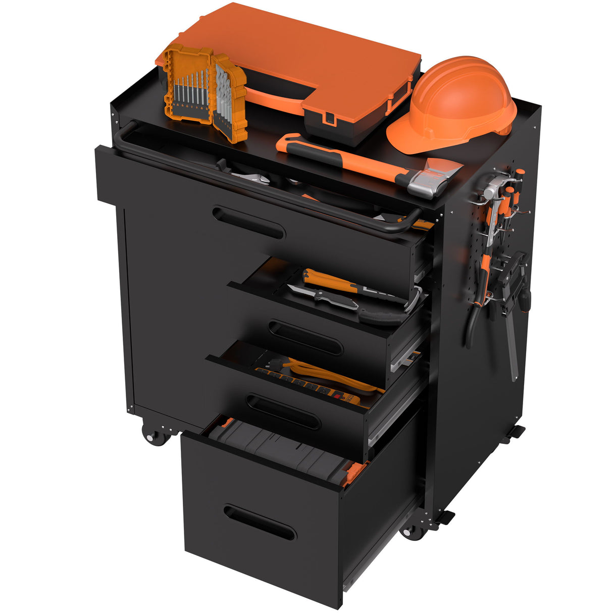Rolling Tool Cabinet Heavy Duty Garage Storage With Lockable Doors