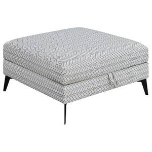 Harrison - Upholstered Storage Ottoman - Gray / Black