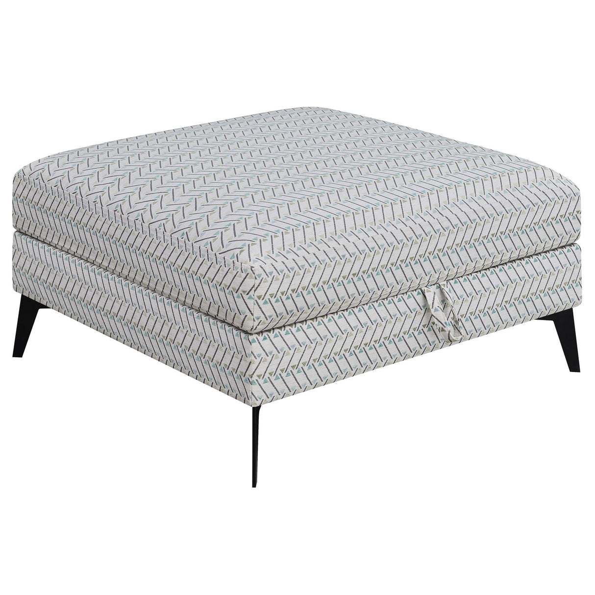 Harrison - Upholstered Storage Ottoman - Gray / Black