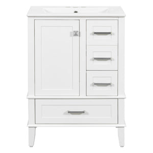 Bathroom Vanity, Modern Bathroom Cabinet With Sink Combo Set, Bathroom Storage Cabinet With A Soft Closing Door And 3 Drawers, Solid Wood Frame