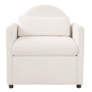 Beige Pet Friendly Accent Chair with Hidden Pet Nook