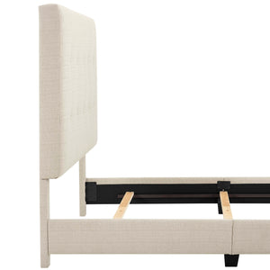 Tufted Upholstered Headboard Platform Bed