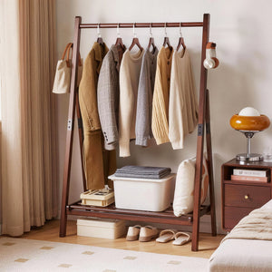 Heavy-Duty Solid Wood Freestanding Clothes Rack