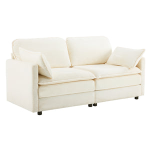 69" Plush Cloud Loveseat: Modular 2-Seater Sectional Sofa