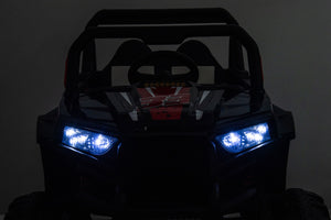 12V7A*1 30W*4 Four-Wheel Drive Seat One Button Start, Forward And Backward, High And Low Speed, Music, Front Light, Power Display, Two Doors Can Open, 2.4G R / C, Seat Belt Four Wheel Absorber
