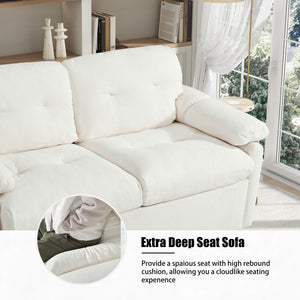 Convertible Pull Out Sofa Bed Queen Size, 3 In 1 With Side Storage