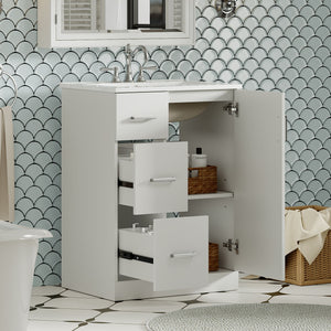 Bathroom Vanity With Under Mount Sink, 2 Drawers And Soft Closing Door