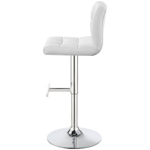 Lenny - Upholstered Adjustable Bar Stool (Set of 2) - White