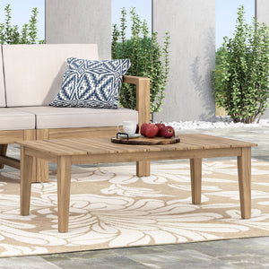 Outdoor Coffee Table With Slat Panel Top - Light Brown - Best Buy Furniture