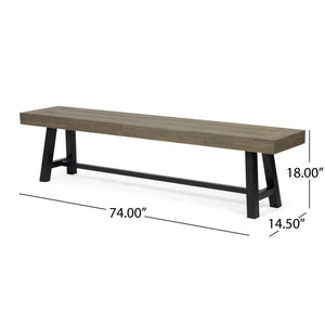 Outdoor Patio Bench - Gray / Rustic Metal - Best Buy Furniture
