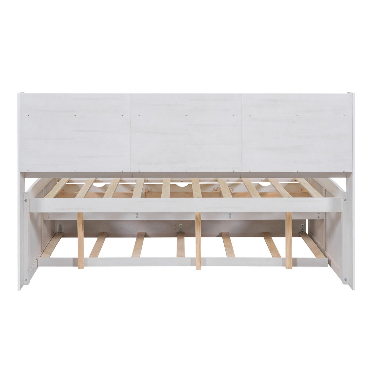 Captain Bed With Built In Bookshelves, 3 Storage Drawers, And Trundle