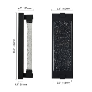 Black Aluminum Outdoor Wall Light with Bubble Crystal