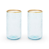 Aqua Bubble Glass Tumbler Set