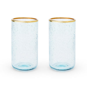 Aqua Bubble Glass Tumbler Set