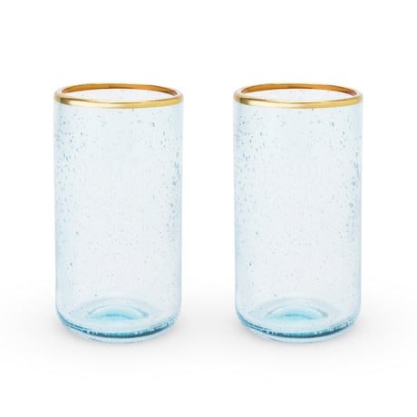 Aqua Bubble Glass Tumbler Set