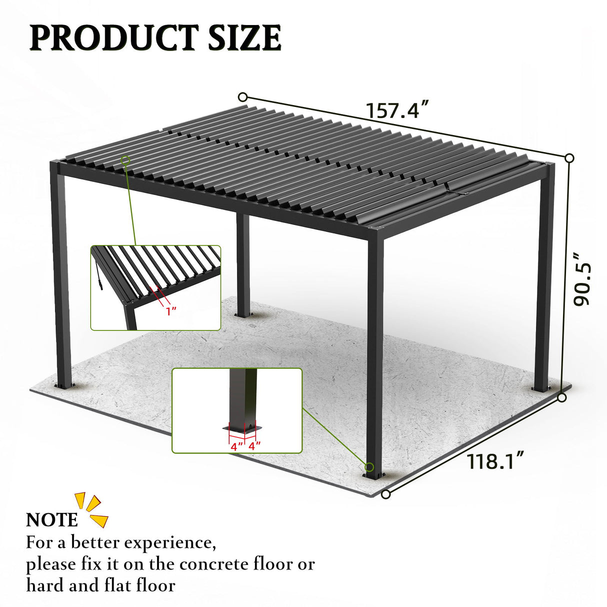 Premium Louver Pergola Aluminium Frame & Louvers
