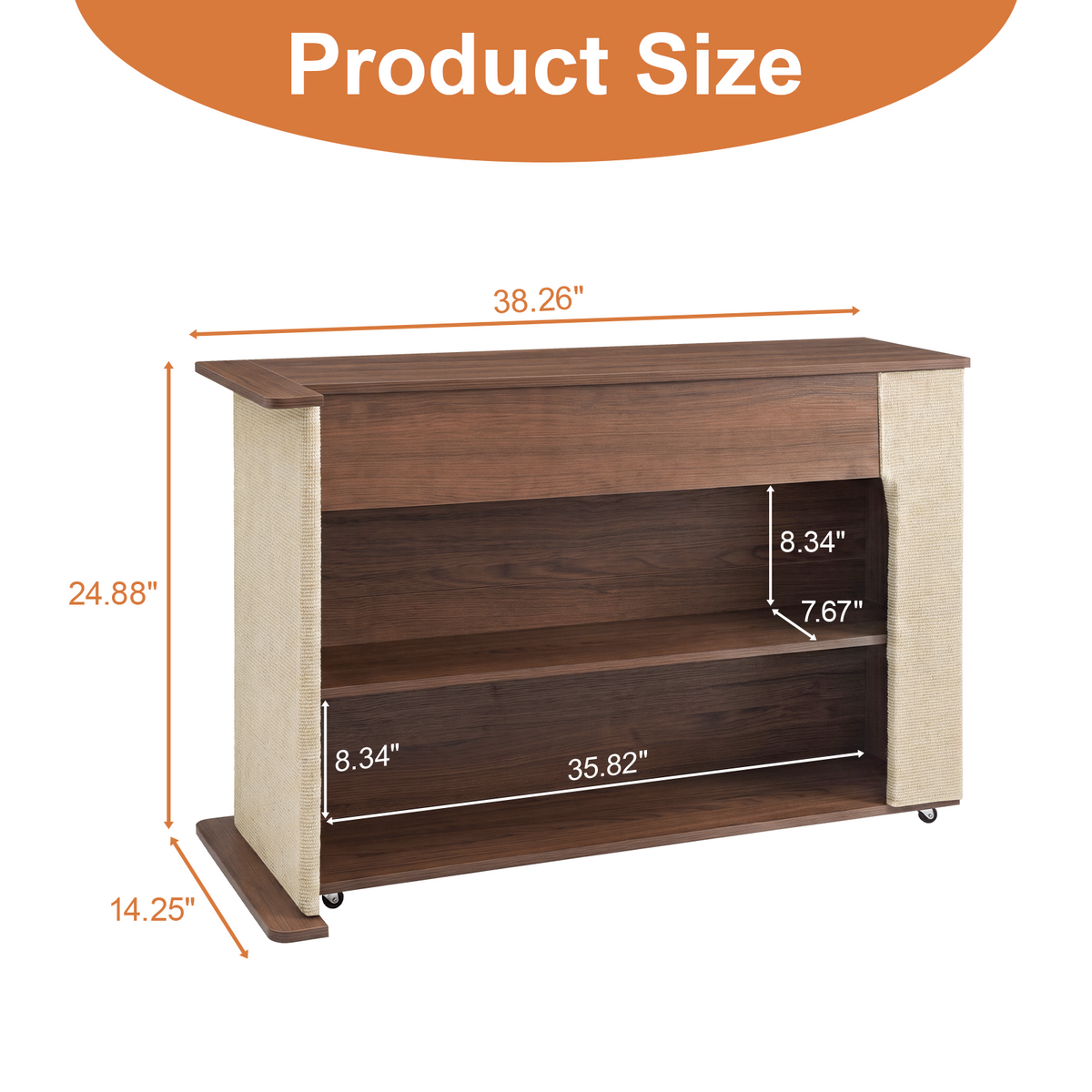 2-in-1 Cat Scratcher Side Table with Hidden Storage - MDF