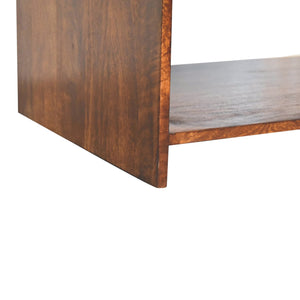 Solid Wood Aspen Slim Coffee Table, 4 Drawers, 1 Open Slot