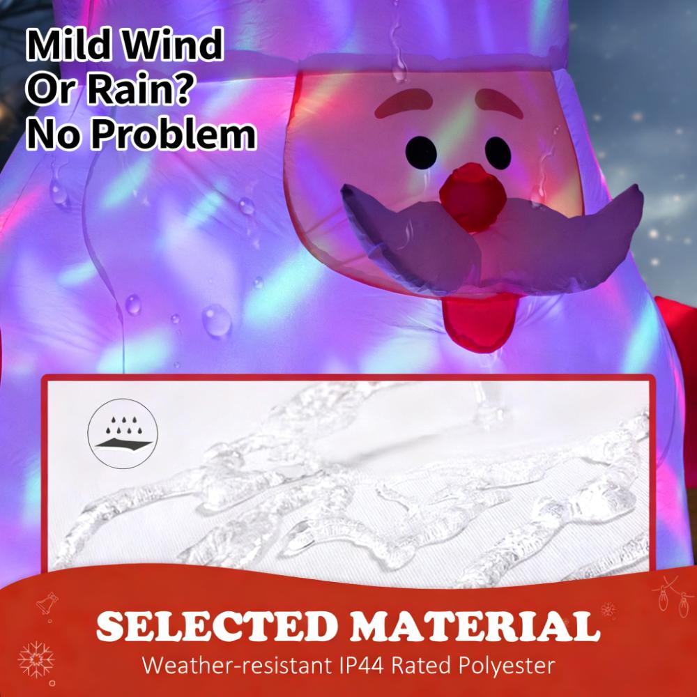 Inflatable Christmas Santa Claus with Rotating Magic Ball Light