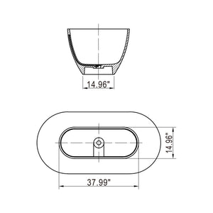 Small Size Stone Resin Solid Surface Oval Shape Freestanding Bathtub For The Bathroom - Matte White