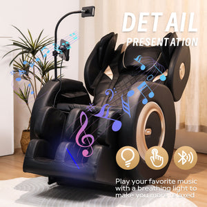 Automatic Massage Chair Recliner With Zero Gravity And Full Body Air Pressure - Black