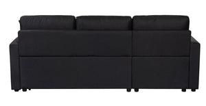 Paisley - Fabric Reversible Sleeper Sectional Sofa With Storage Chaise