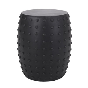 Outdoor End Table With Outstanding Studded Design - Matte Black - Best Buy Furniture