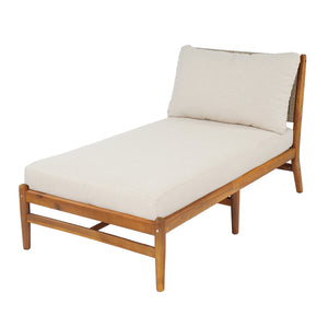 Cape Outdoor Acacia Chaise Lounge with Rope Woven