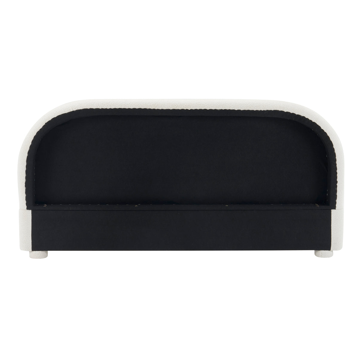 Cream Style Fabric Upholstered Bed, Simple Modern Bedroom Double Bed, Queen