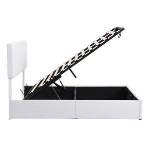 Elegant Upholstered Platform Bed With Hydraulic Storage System