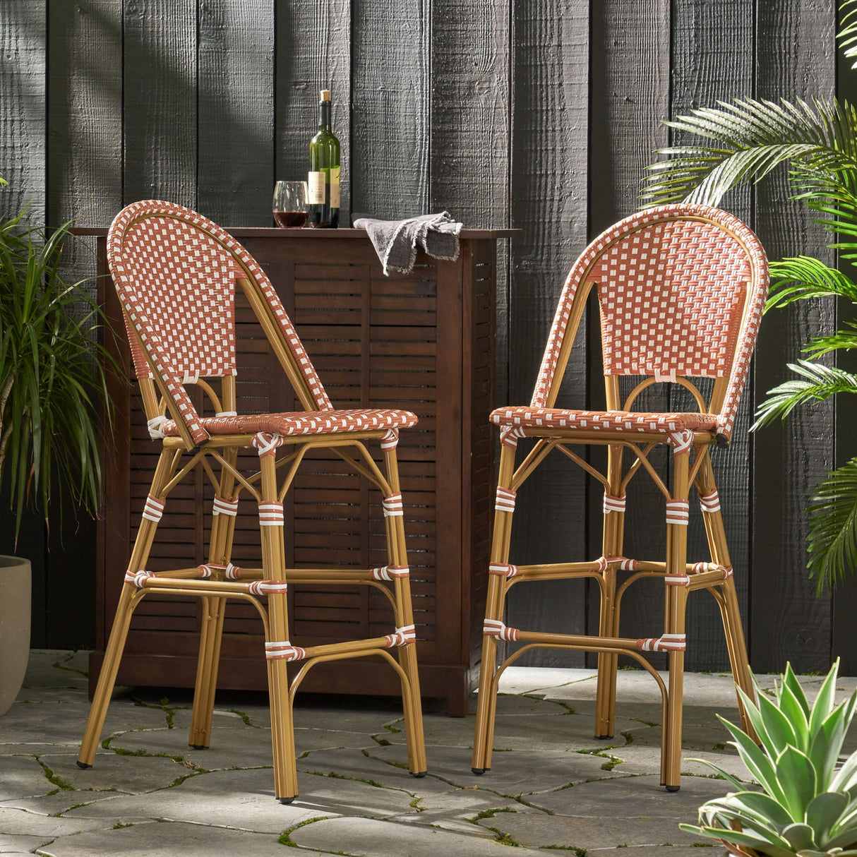 Outdoor Pe Rattan French Barstool Set - Best Buy Furniture