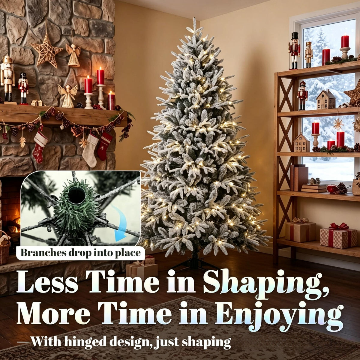 Pre-lit Flocked Christmas Tree
