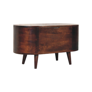 Solid Wood Light Rounded Lid-up Blanket Box